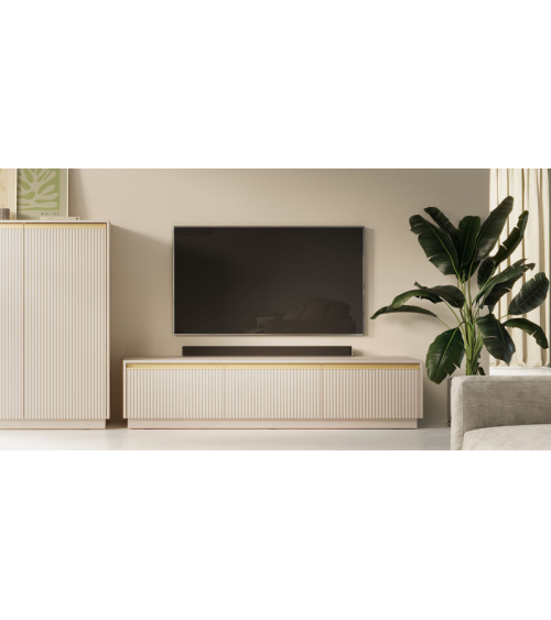 Ensemble meuble TV ROYAL couleur Beige